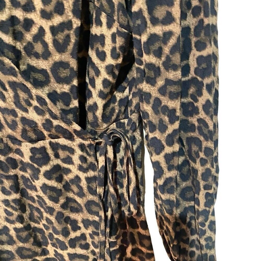 H&M Size 12 Wrap Around Leopard Print Dress Mid L… - image 3
